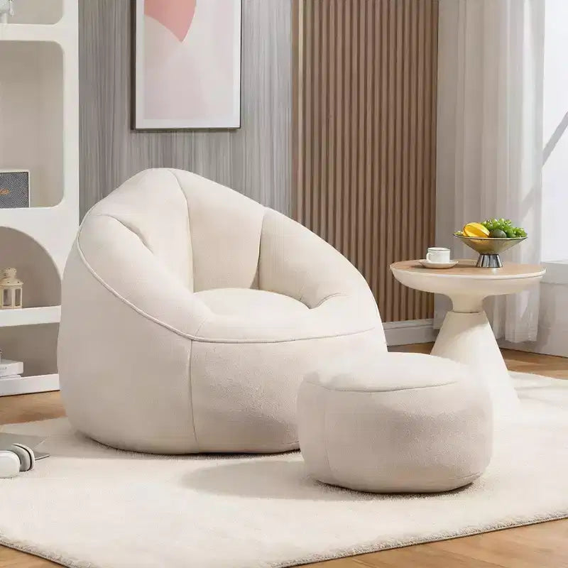 Bedding Bean Bag Sofa Chair High Pressure Foam Bean Bag Chair Adult Material with Padded Foam Padding Compressed Bean Bag With Footrest