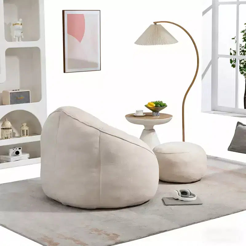 Bedding Bean Bag Sofa Chair High Pressure Foam Bean Bag Chair Adult Material with Padded Foam Padding Compressed Bean Bag With Footrest
