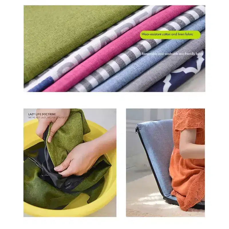 Floor Chair with Back Support, 6 Adjustable Positions Meditation Cushion with Carbon Steel Frame and Washable Cover
