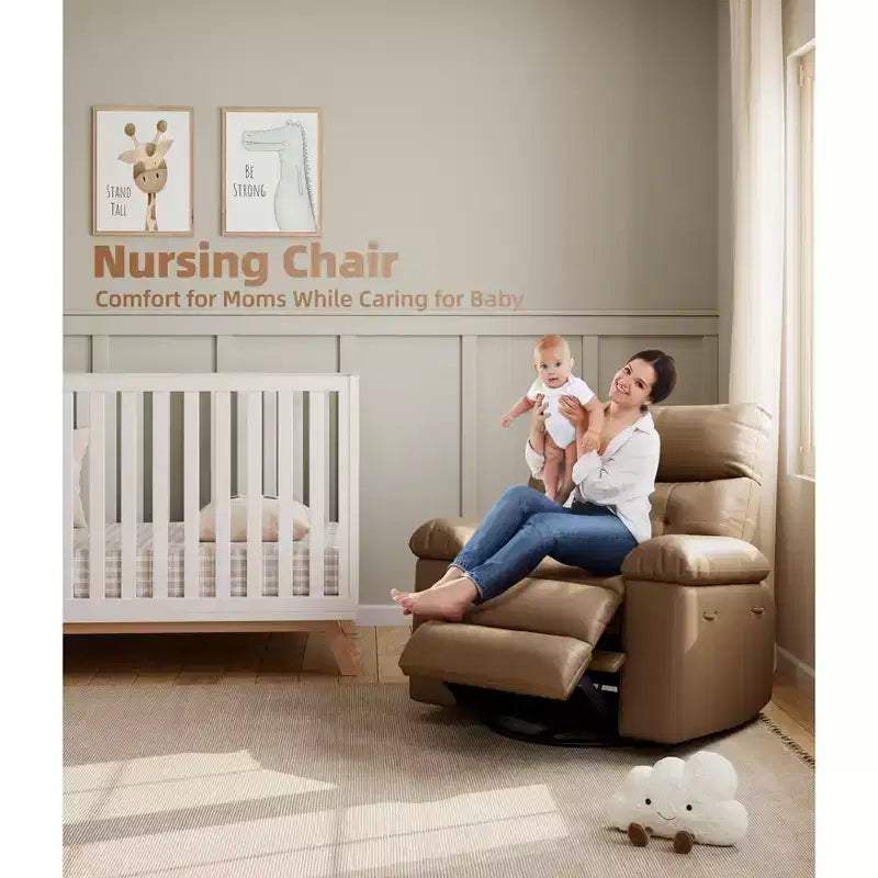 Acekool Oversized Recliner Chair for Adults, Extra Wide PU Leather Manual Recliner, 1.5X Thick Sponge Cushion, Comfortable Lazy Armchair
