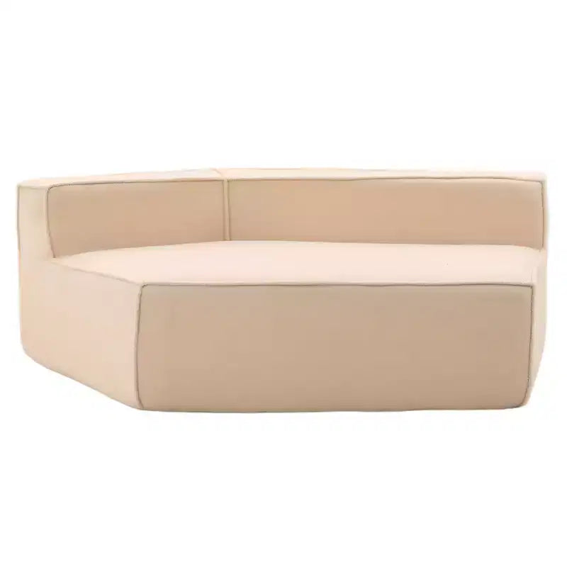Whisen 132 Oversized Teddy Fabric Modular Sectional Sofa, Modern Full-Foam Couch with Six Cushions