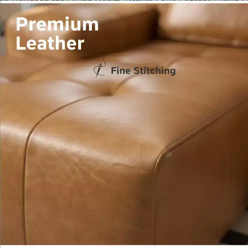 GDFStudio Tours Modern 3-Seater Faux Leather Upholstered Sectional Sofas
