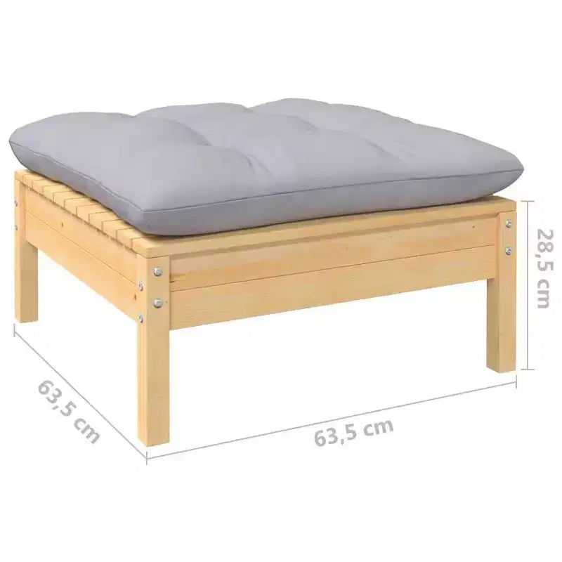 vidaXL Conjunto de Salón para Patio de Madera Maciza de Pino de 5 Piezas con Cojines, Varios Colores