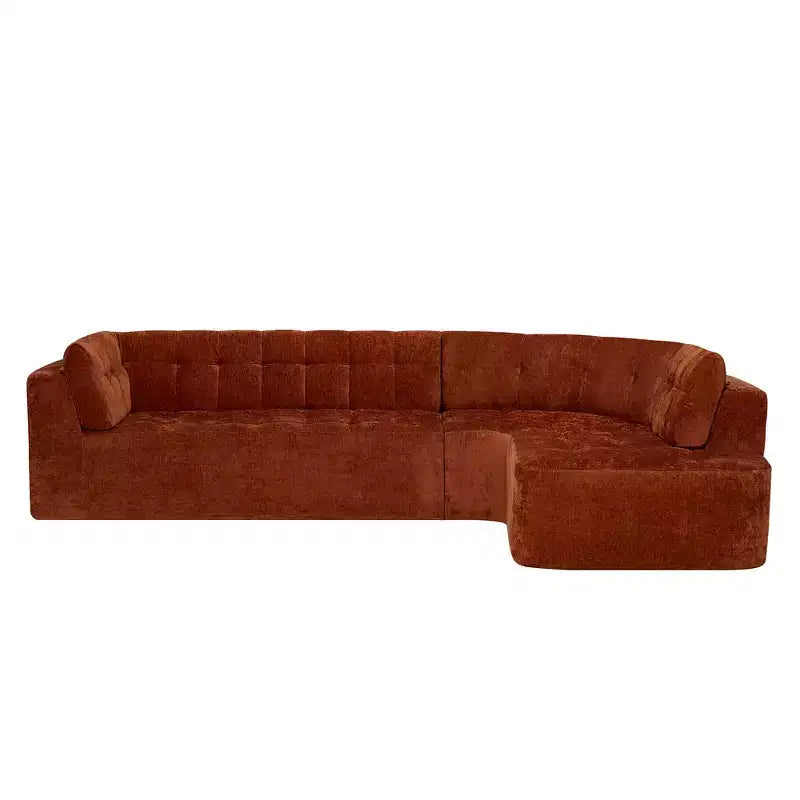 Whisen 119'' Modern L-Style Sectional Sofa, Minimalist Curved Right-Hand Facing Couch with Arms, Tufted Design, No Assembly Required