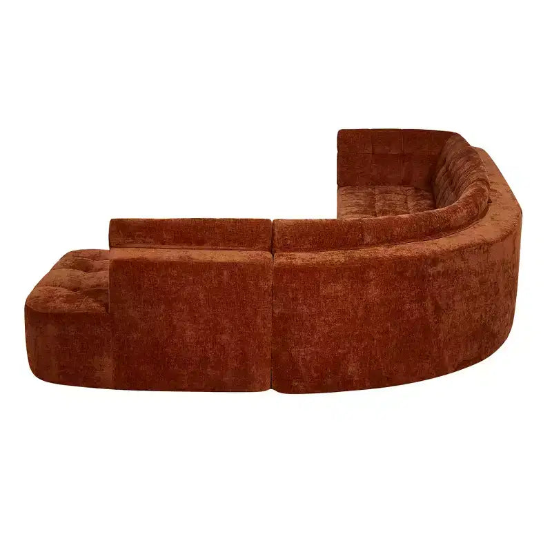 Whisen 119'' Modern L-Style Sectional Sofa, Minimalist Curved Right-Hand Facing Couch with Arms, Tufted Design, No Assembly Required