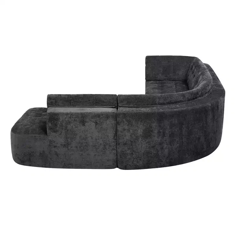 Whisen 119'' Modern L-Style Sectional Sofa, Minimalist Curved Right-Hand Facing Couch with Arms, Tufted Design, No Assembly Required