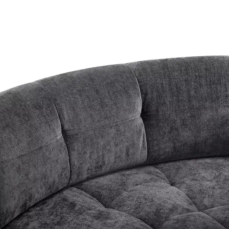 Whisen 119'' Modern L-Style Sectional Sofa, Minimalist Curved Right-Hand Facing Couch with Arms, Tufted Design, No Assembly Required