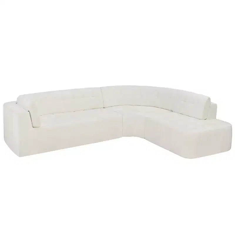 Whisen 119'' Modern L-Style Sectional Sofa, Minimalist Curved Right-Hand Facing Couch with Arms, Tufted Design, No Assembly Required