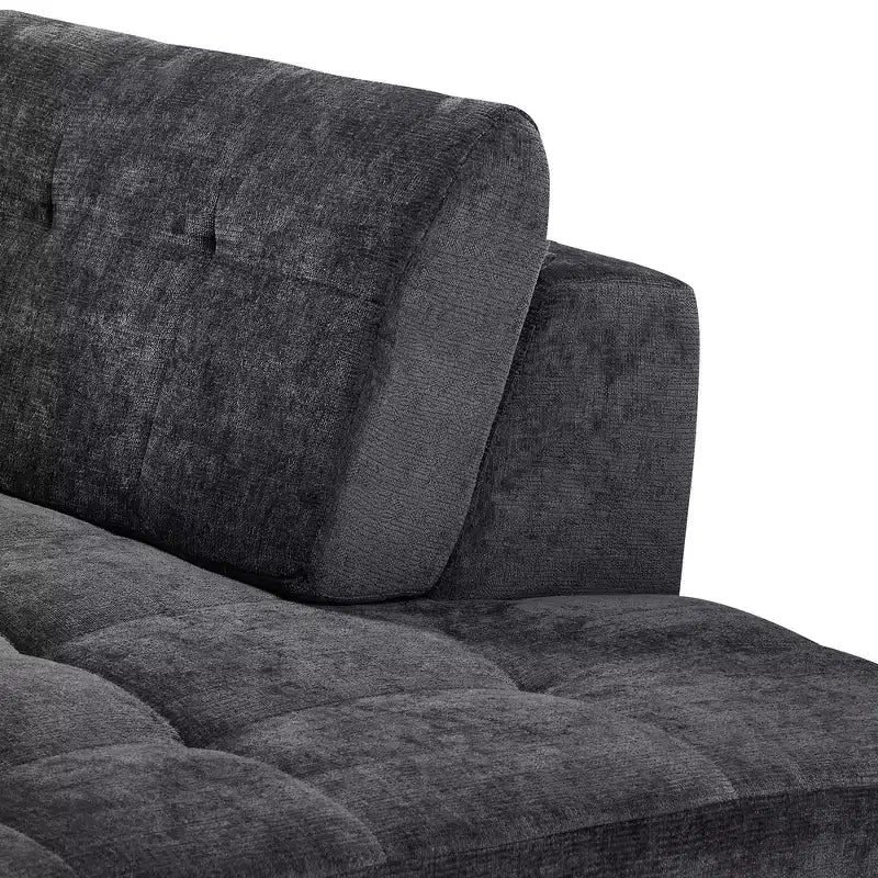 Whisen 119'' Modern L-Style Sectional Sofa, Minimalist Curved Right-Hand Facing Couch with Arms, Tufted Design, No Assembly Required
