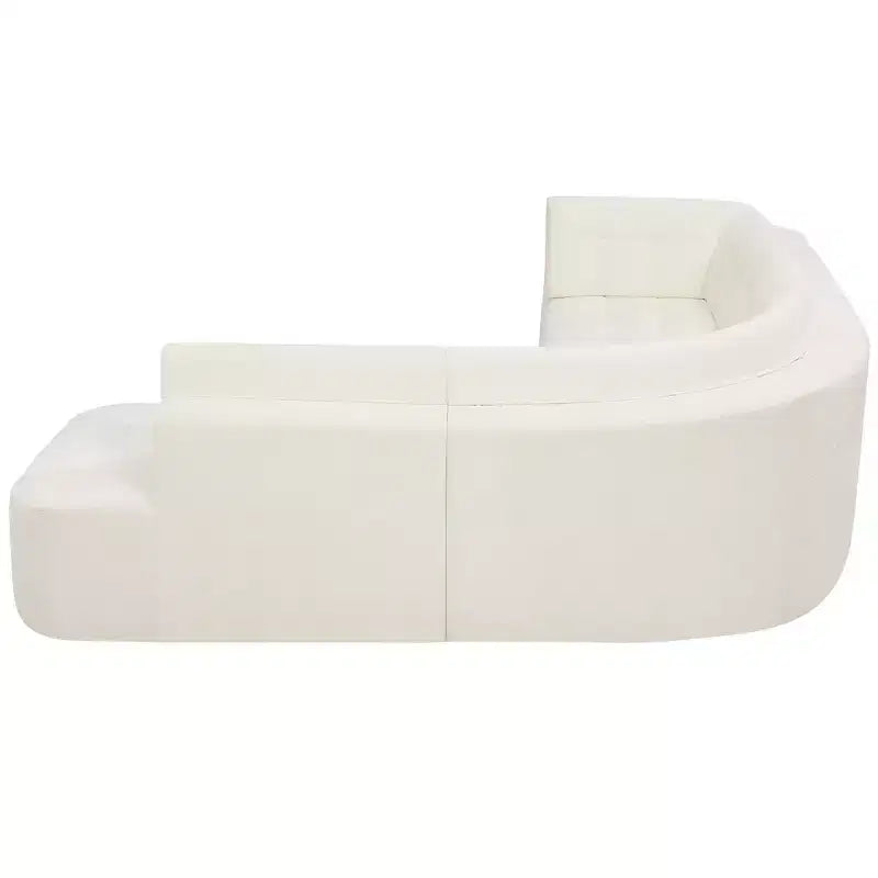 Whisen 119'' Modern L-Style Sectional Sofa, Minimalist Curved Right-Hand Facing Couch with Arms, Tufted Design, No Assembly Required
