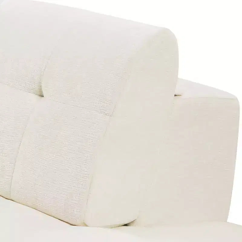 Whisen 119'' Modern L-Style Sectional Sofa, Minimalist Curved Right-Hand Facing Couch with Arms, Tufted Design, No Assembly Required