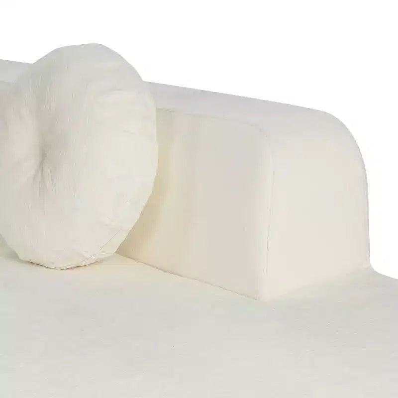Whisen 122'' Extra Large Sectional Sofa, Elegant Fabric Upholstery Sofa Couch with Three Round Cushions , High-Resilience Foam