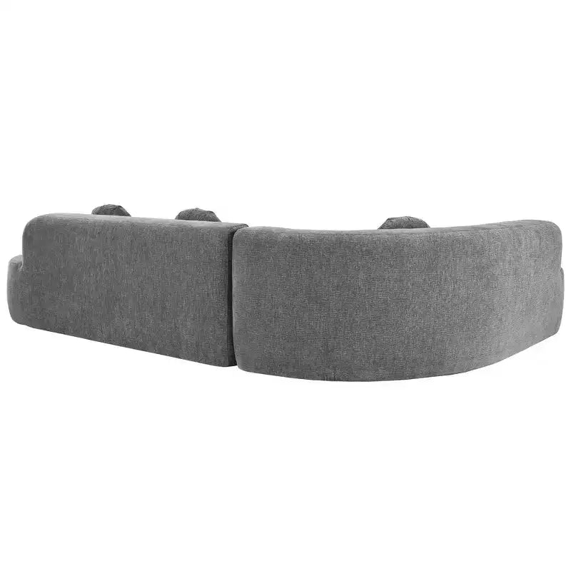 Whisen 122'' Extra Large Sectional Sofa, Elegant Fabric Upholstery Sofa Couch with Three Round Cushions , High-Resilience Foam