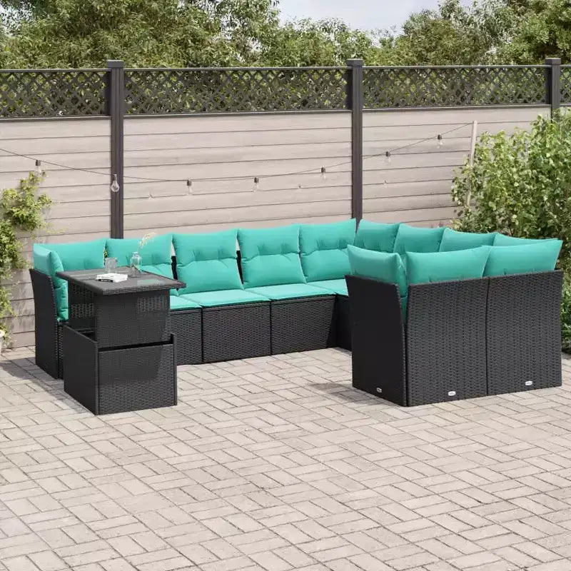 vidaXL Juego de Sofás de Jardín con Cojines y Mesa de Ratán Sintético para Exterior