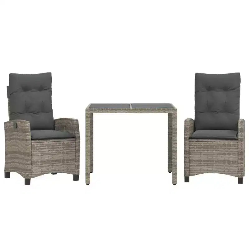 vidaXL Garden Dining Set with Cushions in Poly Rattan