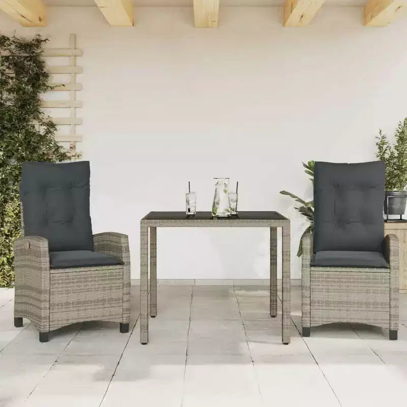 vidaXL Juego de Comedor de Jardín con Cojines de Ratán Sintético