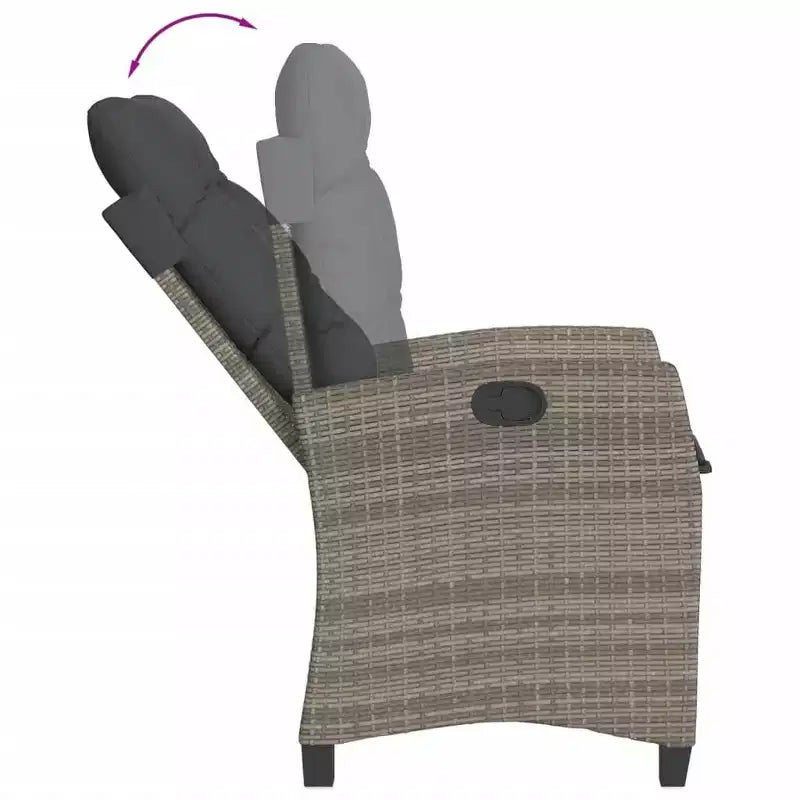 vidaXL Juego de Comedor de Jardín con Cojines de Ratán Sintético