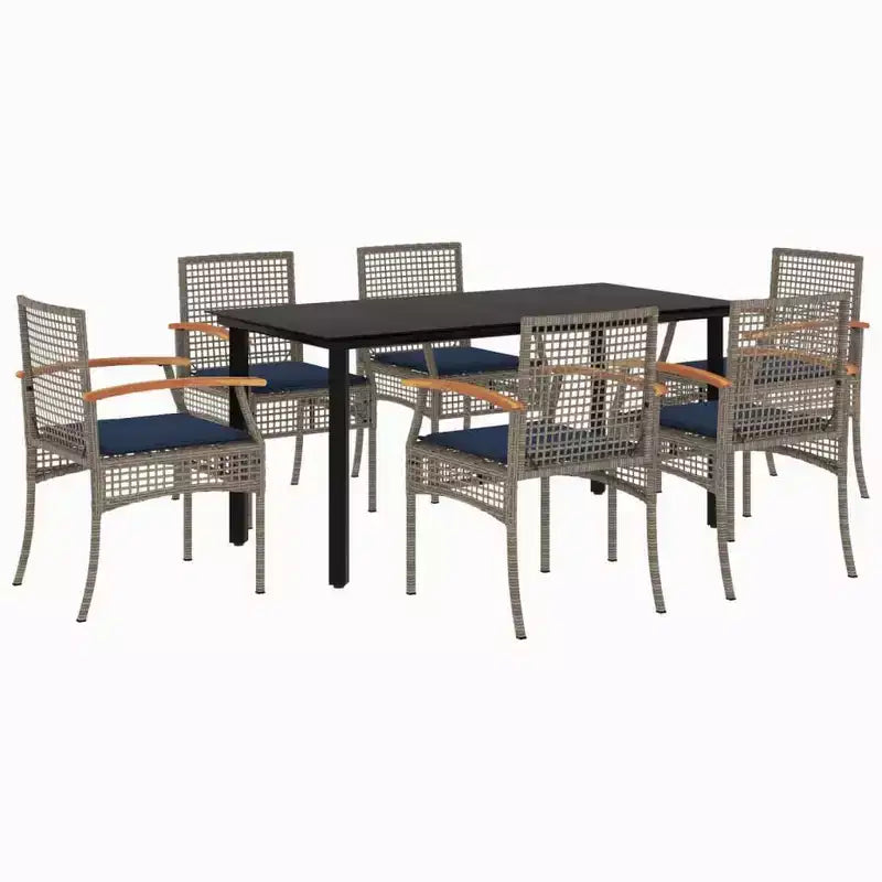 vidaXL Patio Dining Set Set of 4 PE Rattan 5 Piece