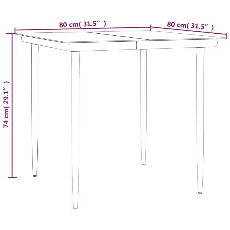 vidaXL Conjunto de comedor para patio de 4 plazas ratán PE 5 piezas