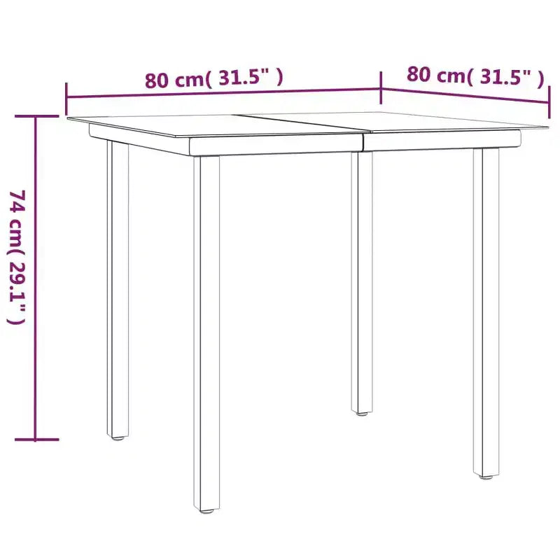 vidaXL Conjunto de comedor para patio de 4 plazas ratán PE 5 piezas