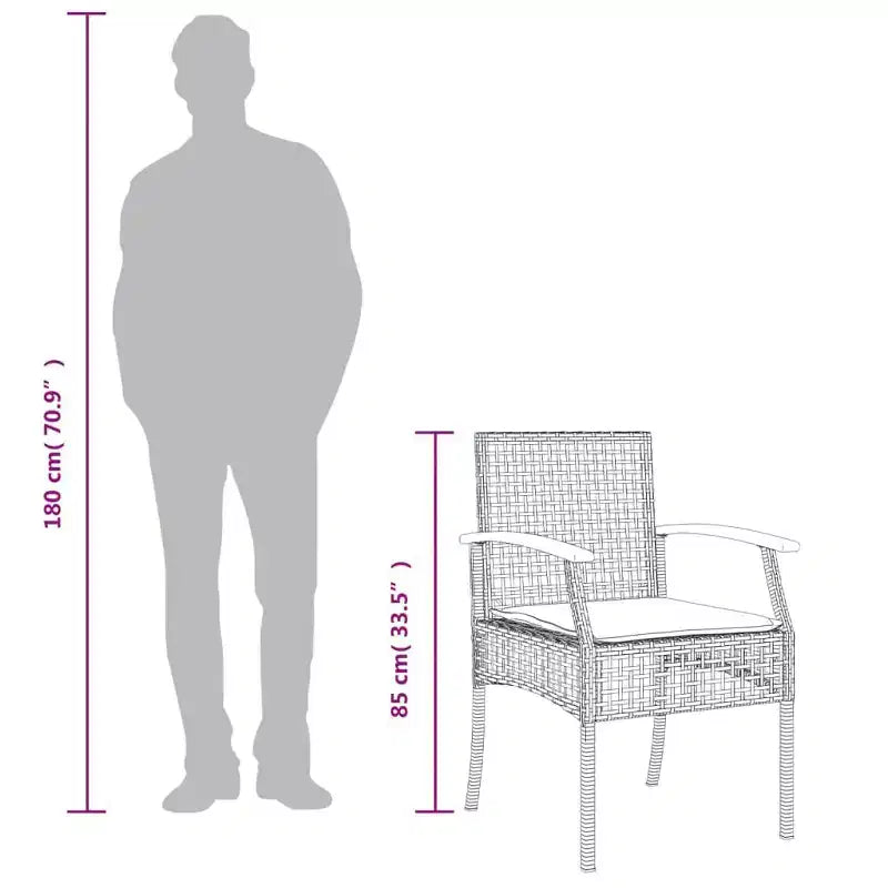vidaXL Conjunto de comedor para patio de 4 plazas ratán PE 5 piezas