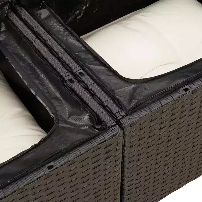 vidaXL Conjunto de Sofás de Jardín de Ratán PE Patas Ajustables