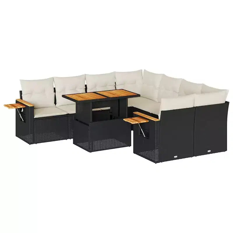 vidaXL Garden Sofa Set PE Rattan Set Adjustable Feet