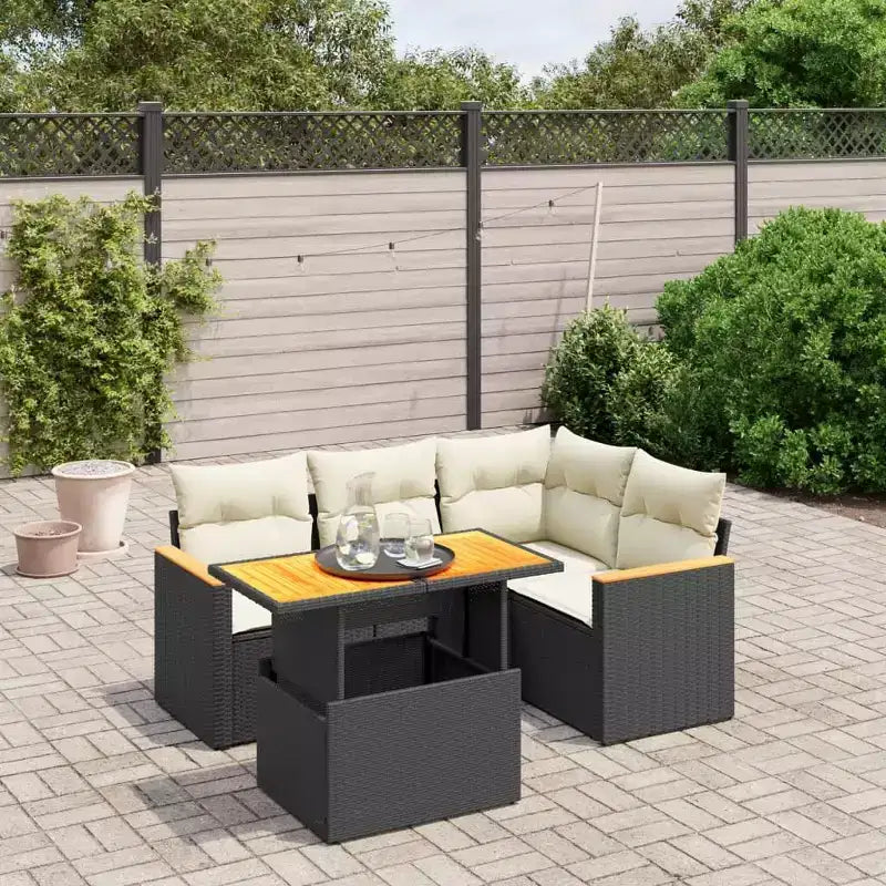 vidaXL Conjunto de Sofás de Jardín Contemporáneo con Cojines