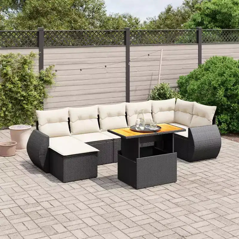 vidaXL Salon de jardin en résine tressée Standard Accoudoirs réglables