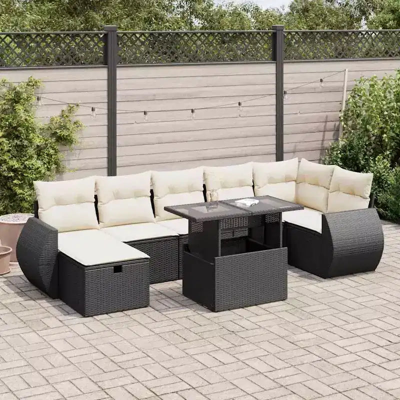 vidaXL Salon de jardin en résine tressée Standard Accoudoirs réglables