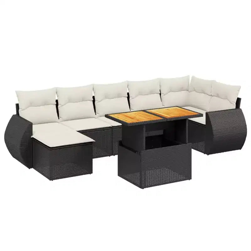 vidaXL Salon de jardin en résine tressée Standard Accoudoirs réglables