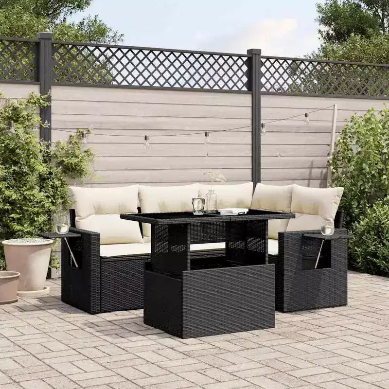 vidaXL Juego de Sofás Modulares de Jardín con Cojines - Muebles de Ratán Sintético