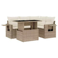 vidaXL Modular Patio Sofa Set with Cushions - Poly Rattan Furniture