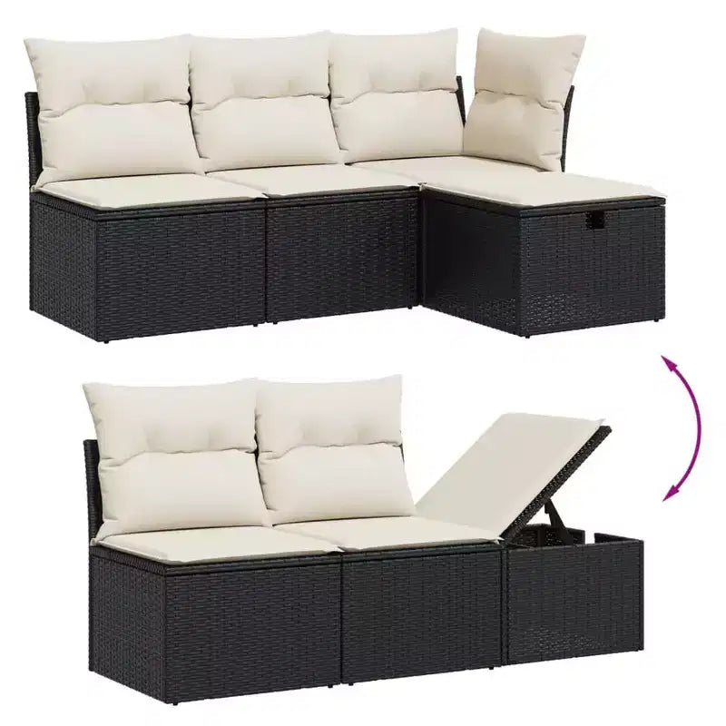 vidaXL Salon de jardin modulaire avec coussins, disponible en différentes couleurs