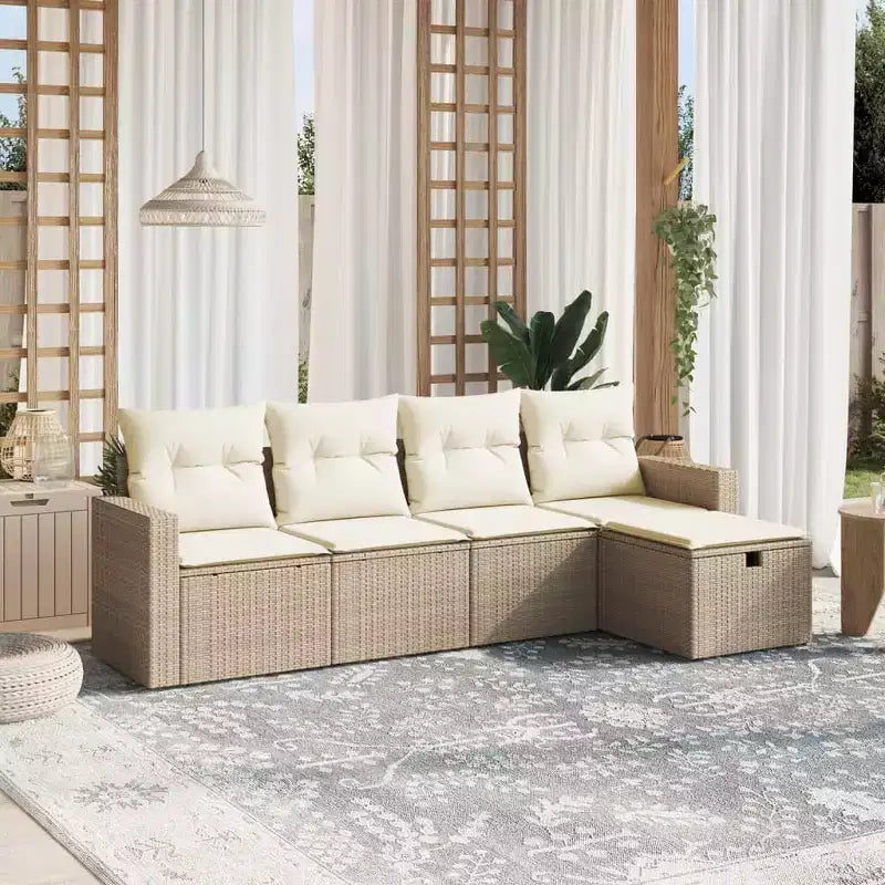 vidaXL Salon de jardin modulaire avec coussins, disponible en différentes couleurs