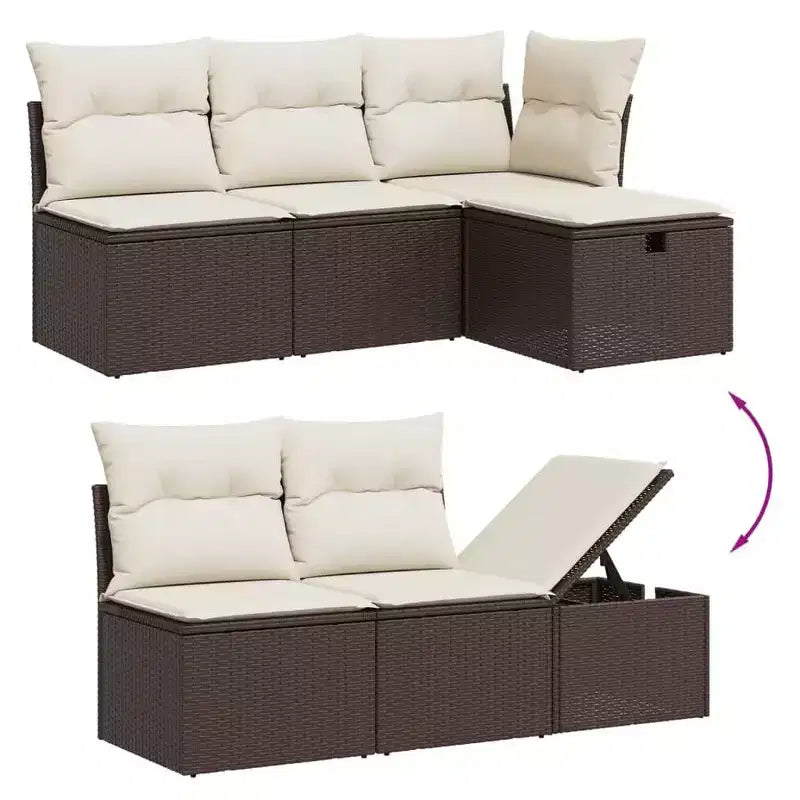 vidaXL Salon de jardin modulaire avec coussins, disponible en différentes couleurs