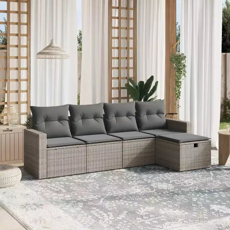 vidaXL Salon de jardin modulaire avec coussins, disponible en différentes couleurs