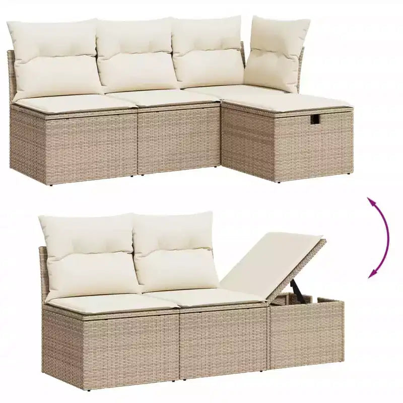 vidaXL Salon de jardin modulaire avec coussins, disponible en différentes couleurs