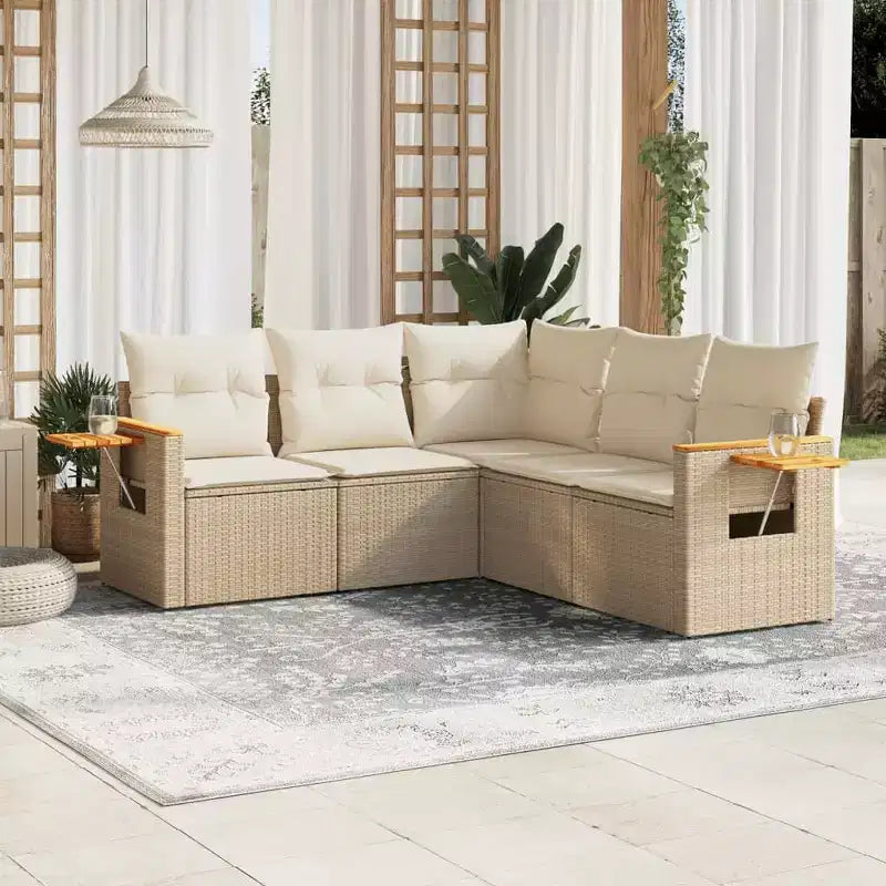 Conjunto de sofá de jardín vidaXL contemporáneo con cojines