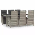 vidaXL Garden Dining Set PE rattan Medium Adjustable Armrests