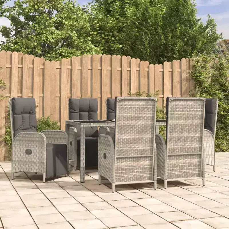 vidaXL Ensemble de salle à manger de jardin en rotin PE Accoudoirs réglables moyens