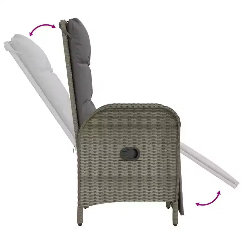 vidaXL Ensemble de salle à manger de jardin en rotin PE Accoudoirs réglables moyens