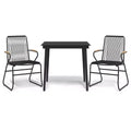 vidaXL Sleek Outdoor Dining Set with Tempered Glass