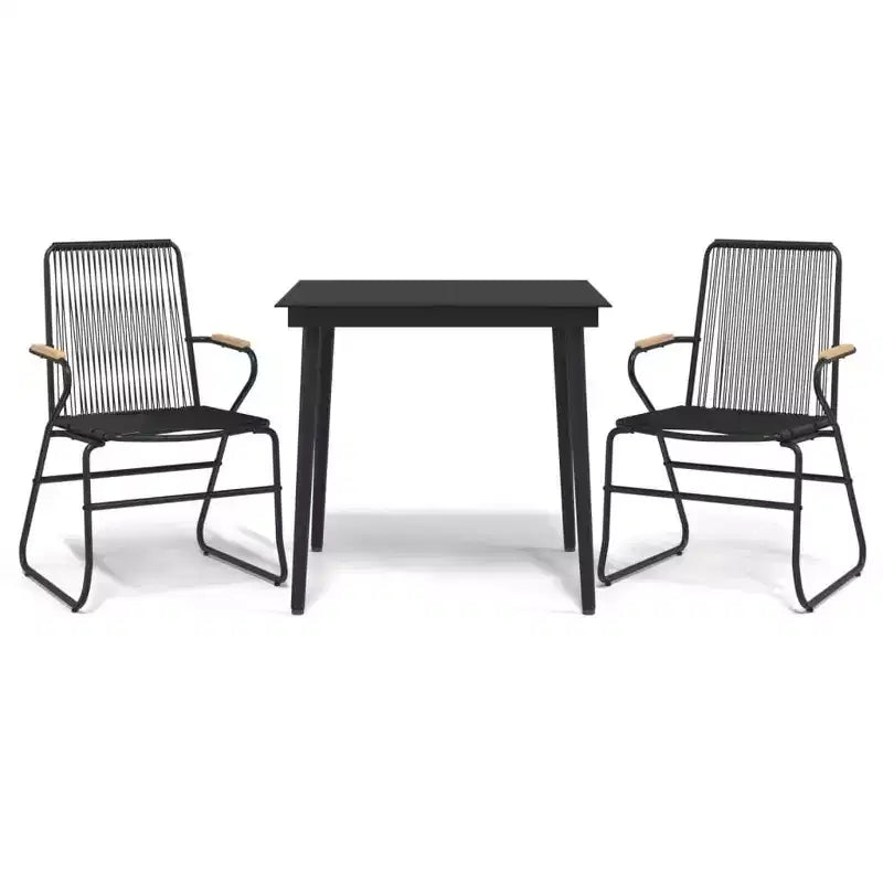 vidaXL Sleek Outdoor Dining Set with Tempered Glass