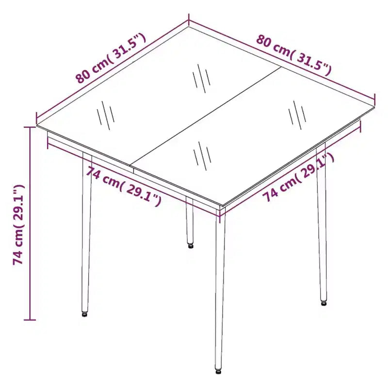 vidaXL Elegante conjunto de comedor para exterior con vidrio templado