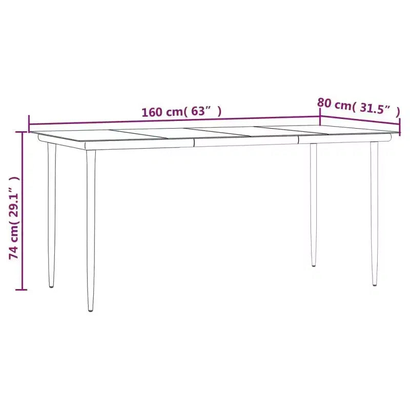 vidaXL Elegante conjunto de comedor para exterior con vidrio templado
