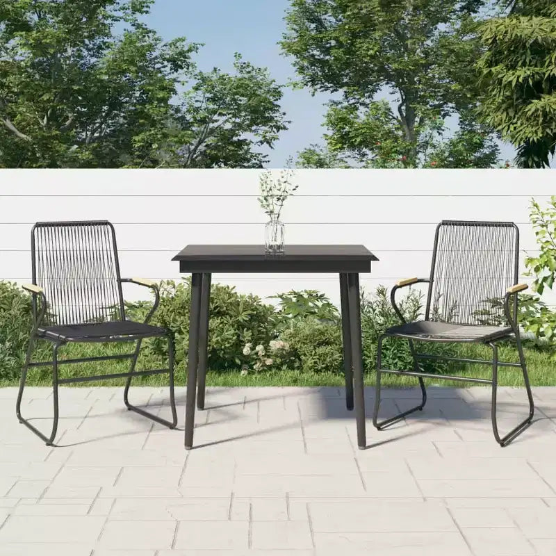 vidaXL Elegante conjunto de comedor para exterior con vidrio templado