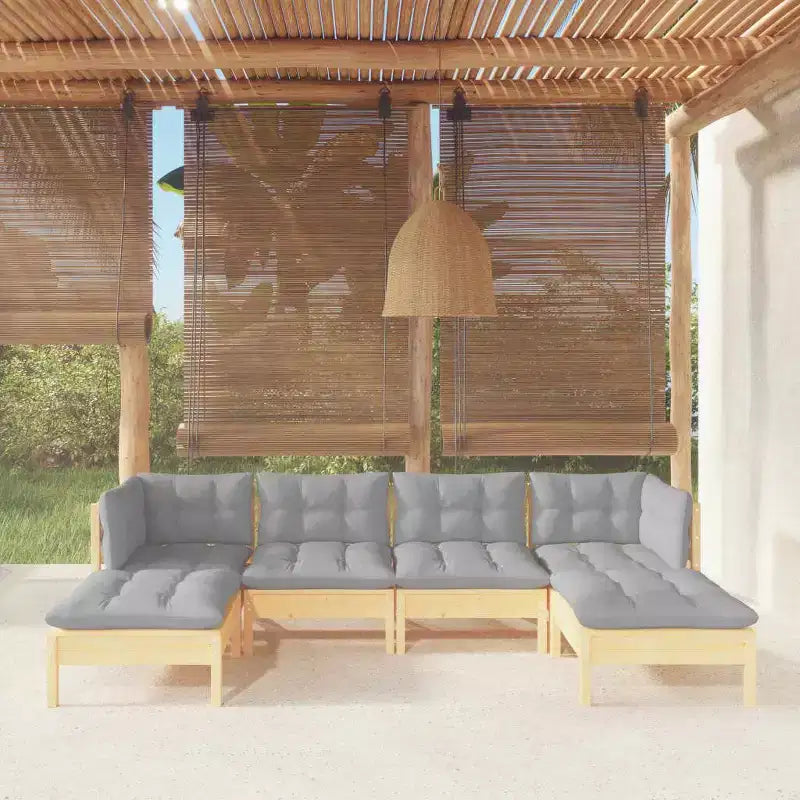 Conjunto de Sofás Modulares de Jardín vidaXL con Cojines en Diferentes Colores
