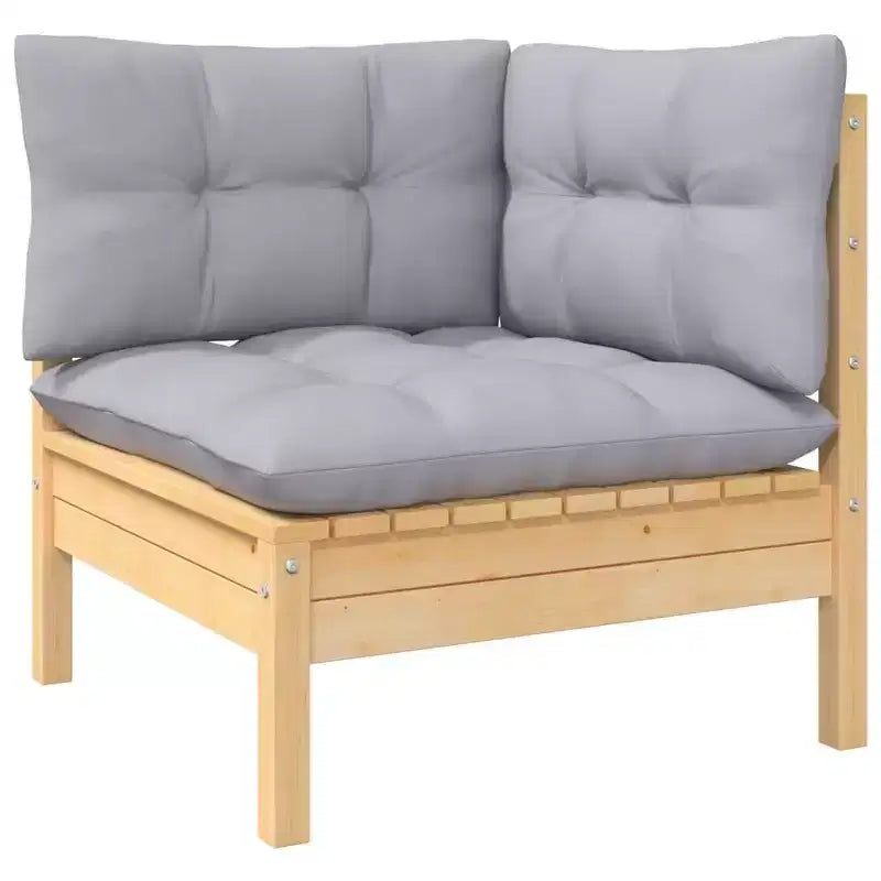 vidaXL Salon de jardin en pin massif avec coussins, multicolore