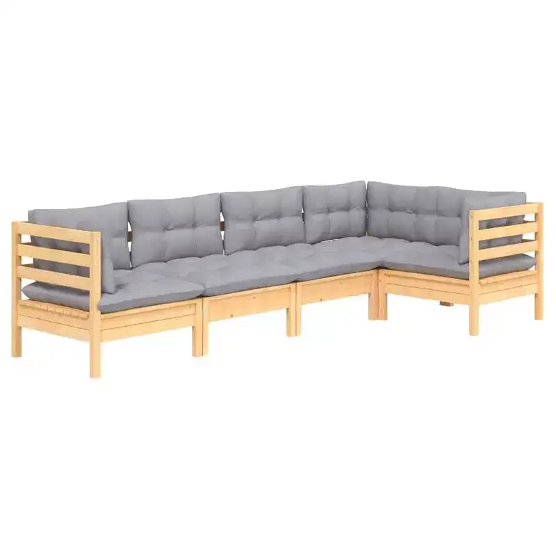 vidaXL Salon de jardin en pin massif avec coussins, multicolore